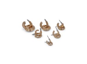 4039787015033 - Ohrstecker-Set FIRETTI Halbcreolen Set goldfarben Ohrringe Gr Metall goldfarben (gelbgoldfarben) Damen