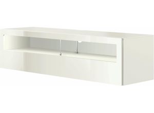 4039853374156 - TV-Board NOW BY HÜLSTA now vision Sideboards Gr B H T 176 cm x 47 cm x 52 cm weiß (lack weiß) TV-Lowboards mit Klarglaseinsatz