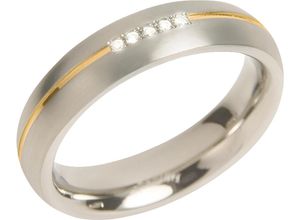 4040066202242 - BOCCIA® Damen Ring Titan mit 5 Diamanten zus ca 0025 Karat bicolor 54