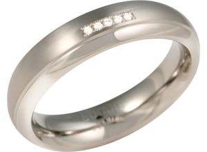 4040066203447 - BOCCIA® Damen Ring Titan mit 5 Diamanten zus ca 0025 Karat silber 54