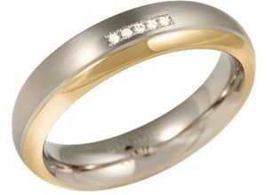 4040066203683 - BOCCIA® Damen Ring Titan mit 5 Diamanten zus ca 0025 Karat bicolor