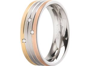 4040066221472 - BOCCIA® Damen Ring Titan mit 3 Diamanten zus ca 0015 Karat tricolor