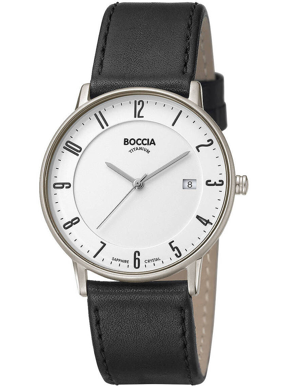 4040066238654 - BOCCIA® Herrenuhr Super Slim Titanium 3607-02 schwarz