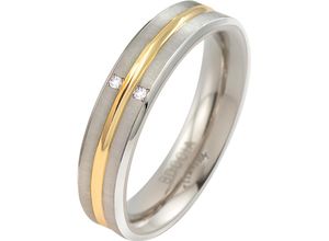 4040066241920 - BOCCIA® Damen Ring Titan mit 2 Diamanten zus ca 001 Karat bicolor 54