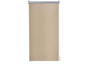 4040255301213 - Ondeco Thermo-Rollo ohne Bohren Klemmrollo für Fenster und Türen Klemmfix Verdunklungsrollo Sichtschutz Seitenzugrollo Rollo Sonnenschutz Fenster innen Blackout Farbe Sand Größe 100x150 cm