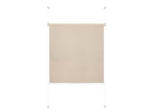 4040255301763 - Ondeco Tageslicht Rollo ohne Bohren Klemmrollo Alternative Plissee Klemmfix Sichtschutz Sonnenschutz Farbe Sand Größe 90x210 cm