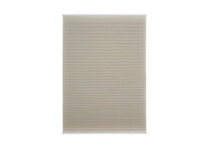 4040255302715 - Ondeco Plissee Prompt ohne Bohren Basic mit Klemmträger Sonnenschutz Lichtschutz Klemmfix Farbe Beige Größe 100x130 cm