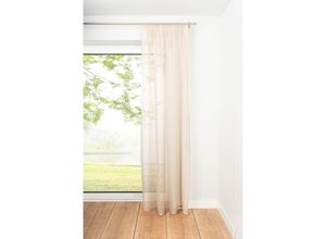 4040255303729 - Ondeco Schlaufenschal Soft Gardinen Blickdicht Vorhang Schlafzimmer 1er Set Farbe Sand Größe 135x245 cm