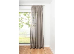 4040255303736 - Ondeco Schlaufenschal Soft Gardinen Blickdicht Vorhang Schlafzimmer 1er Set Farbe Taupe Größe 135x245 cm