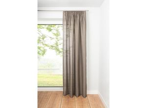 4040255303750 - Ondeco Schlaufenschal Dot Gardinen Blickdicht Vorhang Schlafzimmer 1er Set Farbe Taupe Größe 135x300 cm