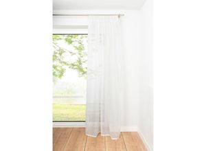 4040255303804 - Ondeco Schlaufenschal Soft Gardinen Blickdicht Vorhang Schlafzimmer 1er Set Farbe Weiß Größe 135x300 cm