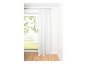 4040255304016 - Ondeco Schlaufenschal Breeze Gardinen Blickdicht Vorhang Schlafzimmer 1er Set Farbe Weiß Größe 135x300 cm