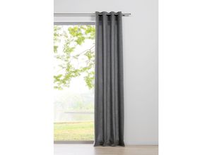 4040255304641 - Ondeco Ösenschal Chalet Gardinen Blickdicht Vorhang Schlafzimmer Ösen Vorhänge Blickdicht 1er Set Farbe Grau Größe 135x245 cm