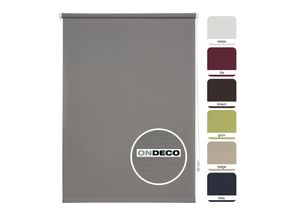 4040255306317 - Ondeco Tageslichtrollo Win ohne Bohren Klemmfix lichtdurchlässig und Blickdicht Farbe Grau Größe 120x160 cm