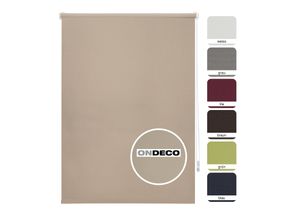 4040255306553 - Ondeco Tageslichtrollo Win ohne Bohren Klemmfix lichtdurchlässig und Blickdicht Farbe Sand Größe 90x210 cm