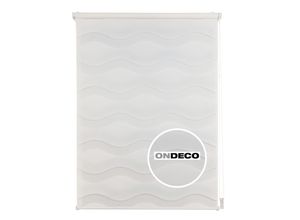 4040255311519 - Ondeco Doppelrollo Wave Klemmfix Seitenzugrollo Blickdicht Klemmfix Farbe Weiß Größe 100x160 cm