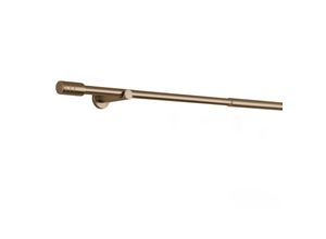 4040255513678 - Ondeco Gardinenstange ausziehbar 1-lauf Wandmontage Endstück Rille 16 19 mm mit Ringen Farbe Gold Größe 120-210 cm