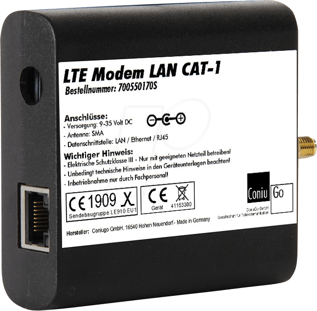 4040372009504 - ConiuGo ConiuGo LTE GSM Modem LAN CAT 1 LTE Modem 12 V DC Funktion (GSM) Alarmieren