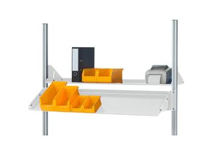 4040376126566 - Metallablage neigbar zur Montage an Systemstützen BxTxH 750 x 300 x 160 mm RAU