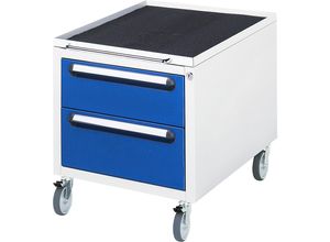 4040376367143 - Rau Roll-Container für höhenverstellbare Arbeitstische Jerry Tom Serie E Adlatus 2 Schubladen B 480 x T 600 x H 540 mm lichtgrau enzianblau