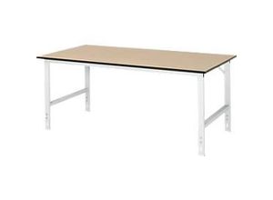 4040376813299 - Arbeitstisch höhenverstellbar Gestell 60 x 30 mm MDF-Platte BxT 2000 x 1000 mm lichtgrau RAU
