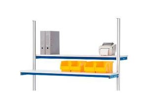 4040376864116 - Rau Etagenbord für manuell höhenverstellbare Arbeitsplatzsysteme Serie E melaminharzbeschichtet B 1500 x T 310 x H 75 mm lichtgrau bis 30 kg