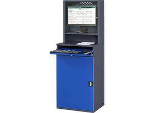 4040376921390 - Computer-Arbeitsstation Monitorgehäuse 2 Ausziehböden Breite 650 mm anthrazit enzianblau RAU 4040376921390 - Computer-Arbeitsstation Monitorgehäuse 2 Ausziehböden Breite 650 mm anthrazit enzianblau RAU