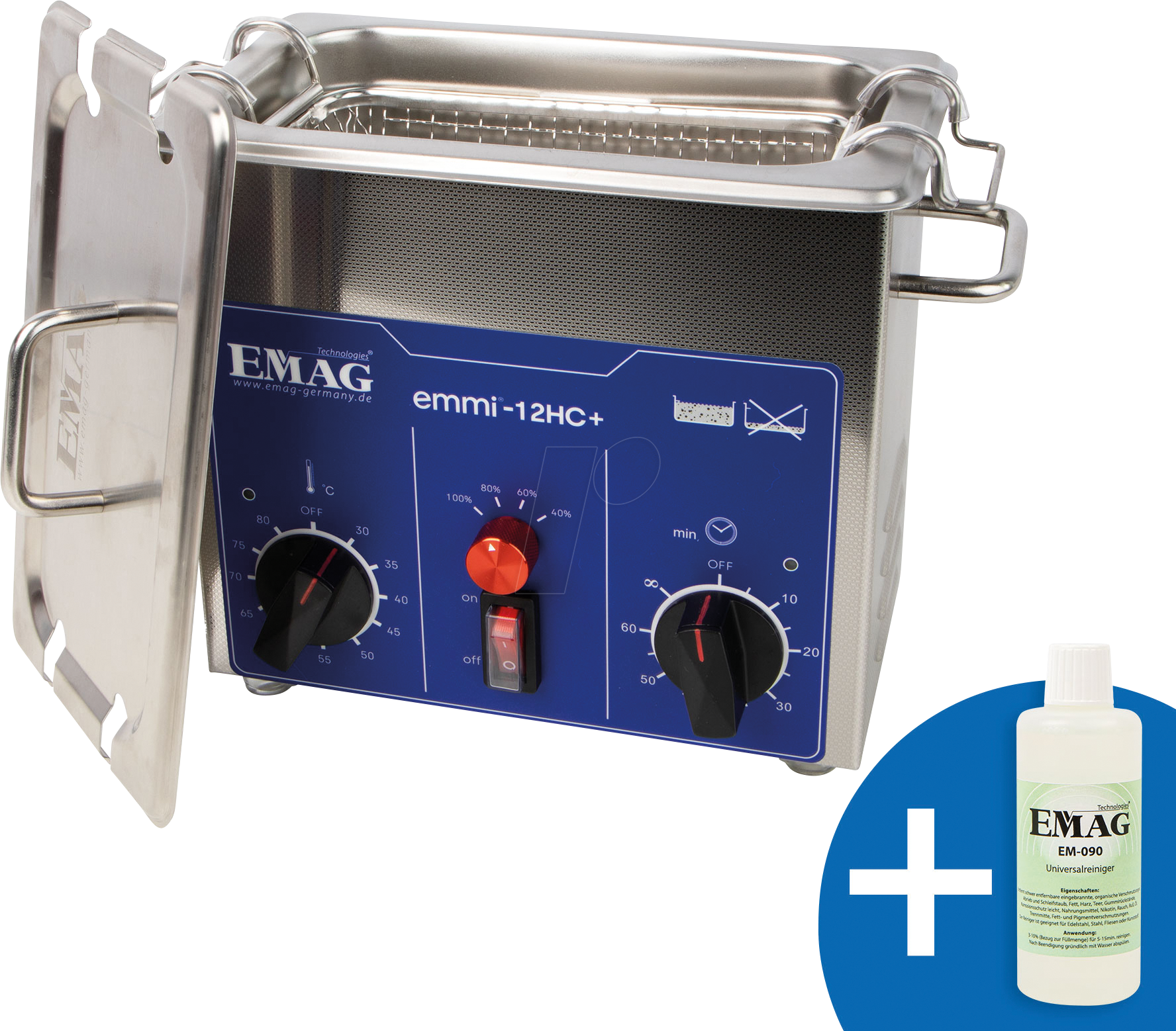 4040513180451 - EMMI 12 HC+ - Ultraschallreiniger 12 l  120 W mit Heizung Edelstahl