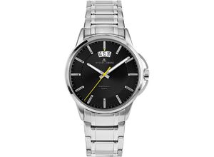 4040662098331 - Quarzuhr JACQUES LEMANS Sydney Armbanduhren silberfarben (silberfarben schwarz) Herren Quarzuhren Armbanduhr Herrenuhr Datum Leuchtzeigergehärtetes Crystexglas