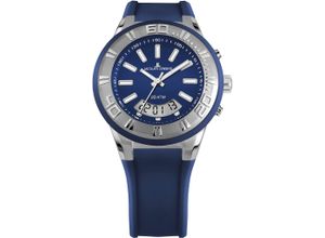 4040662115557 - Chronograph JACQUES LEMANS Miami Armbanduhren blau (dunkelblau blau) Damen Quarzuhr Armbanduhr Damen Herrenuhr Silikonarmband Stoppfunktion