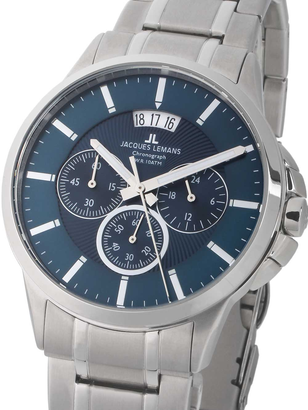 4040662128465 - JACQUES LEMANS Herren Chronograph Sydney 1-1542I silber null