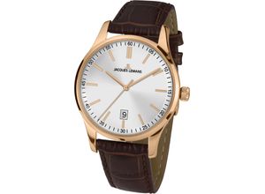 4040662139560 - Quarzuhr JACQUES LEMANS London 1-2026E Armbanduhren rosegold (braun) Herren Quarzuhren Armbanduhr Herrenuhr Datum gehärtetes Crystexglas