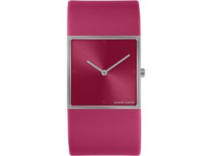 4040662142775 - Quarzuhr JACQUES LEMANS Design Collection Armbanduhren rot (pink) Damen Quarzuhren Armbanduhr Damenuhr gehärtetes Crystexglas