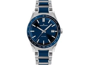 4040662144045 - Quarzuhr JACQUES LEMANS Liverpool 1-2060I Armbanduhren blau (silberfarben blau) Herren Quarzuhren Armbanduhr Herrenuhr Datum bicolor Tachymeterskala