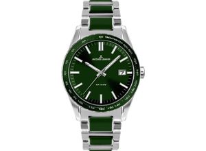 4040662144052 - Quarzuhr JACQUES LEMANS Liverpool 1-2060J Armbanduhren grün (silberfarben grün) Herren Quarzuhren Armbanduhr Herrenuhr Datum bicolor Tachymeterskala