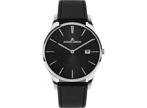 4040662164500 - Quarzuhr JACQUES LEMANS London 1-2122A Armbanduhren schwarz Damen Quarzuhren Armbanduhr Damenuhr Datum gehärtetes Crystexglas