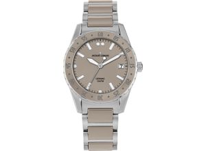 4040662172109 - Keramikuhr JACQUES LEMANS Liverpool 42-12K Armbanduhren beige (beige silberfarben) Damen Quarzuhren Quarzuhr Armbanduhr Damenuhr Datum Leuchtzeiger