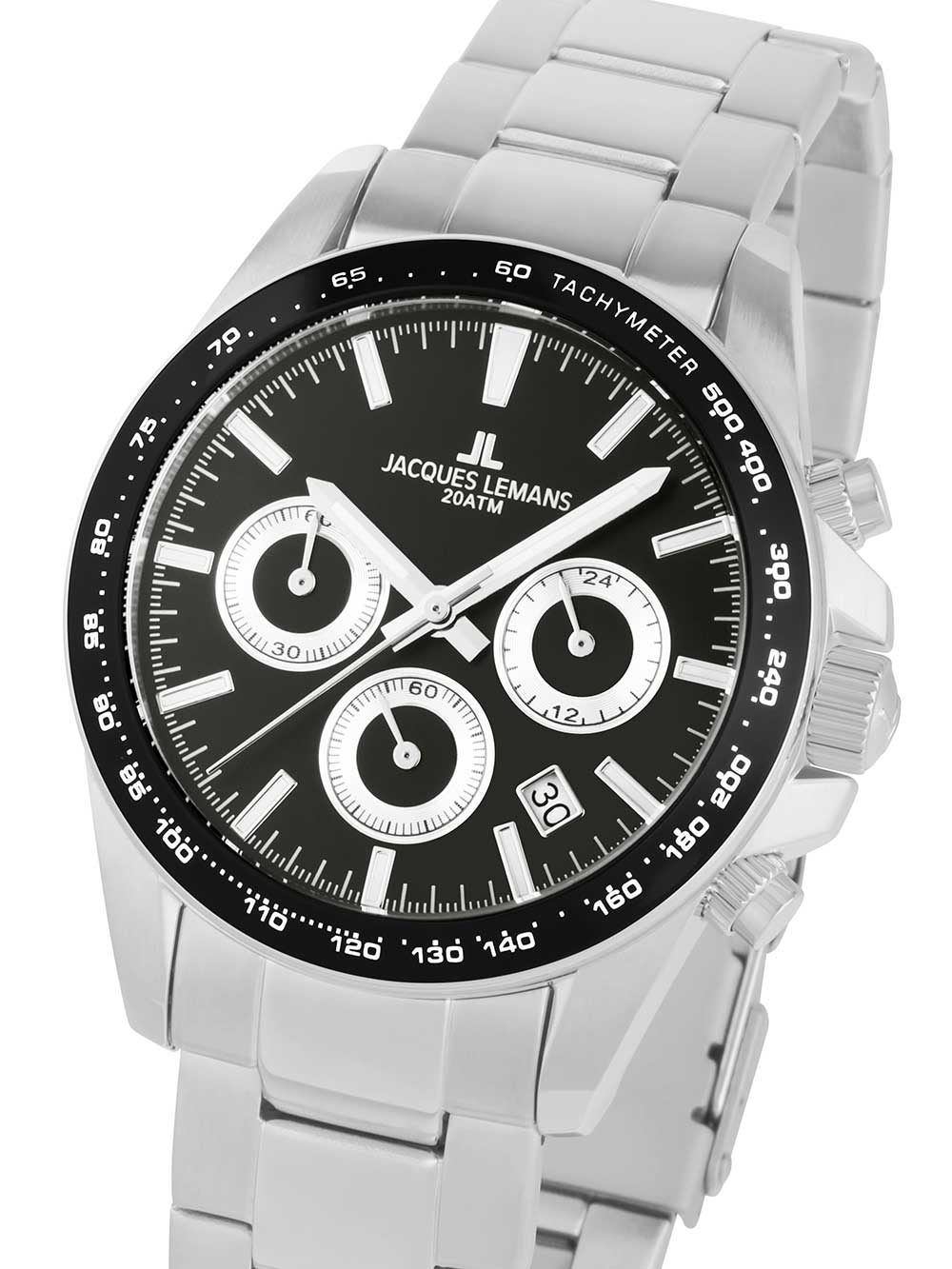 4040662172673 - Chronograph JACQUES LEMANS Liverpool 1-1877E Armbanduhren silberfarben Herren Quarzuhren Quarzuhr Armbanduhr Herrenuhr Datum Stoppfunktion