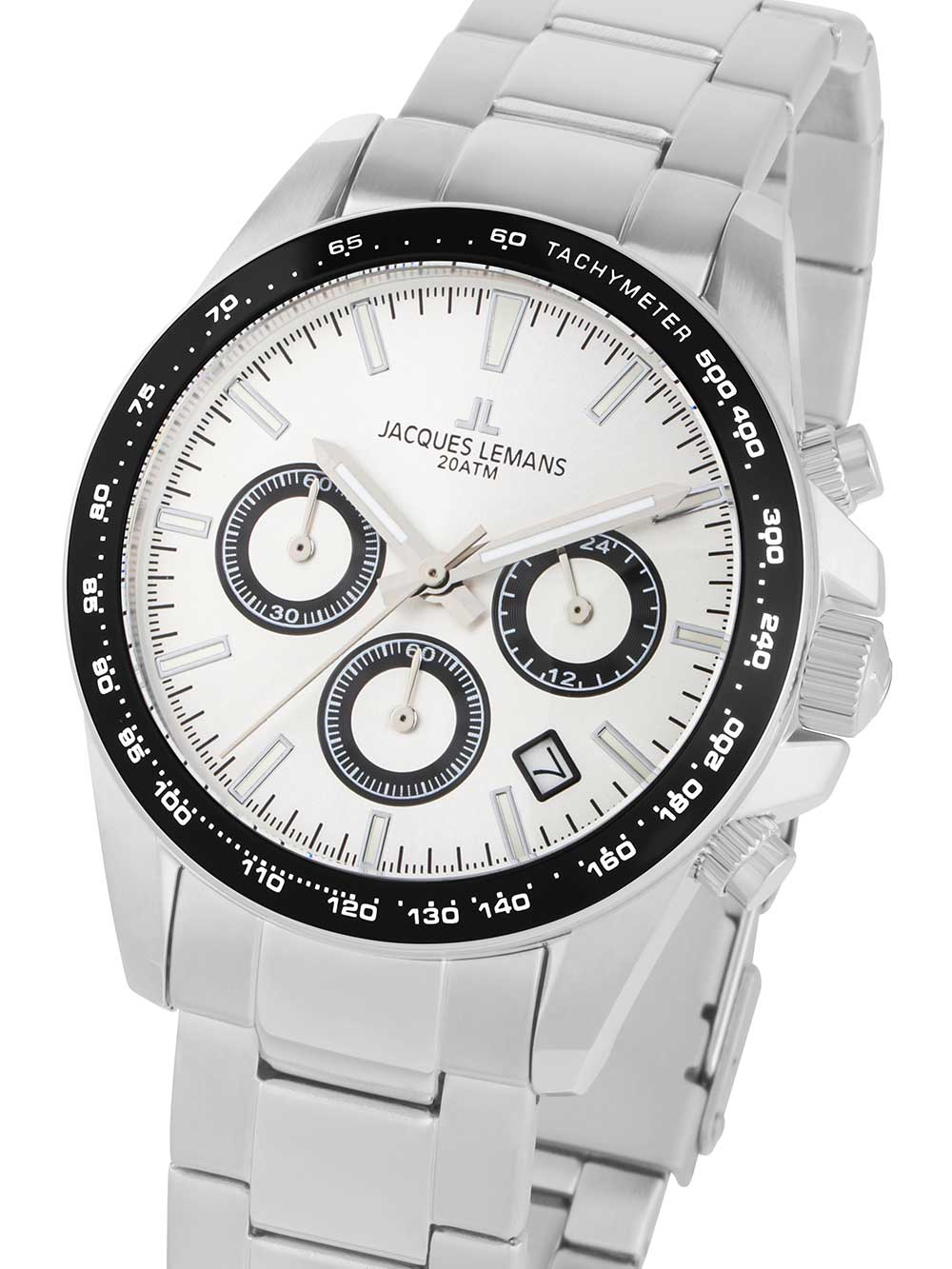 4040662172680 - Chronograph JACQUES LEMANS Liverpool 1-1877F Armbanduhren silberfarben Herren Quarzuhr Armbanduhr Herrenuhr Edelstahlarmbandbis 20 bar wasserd