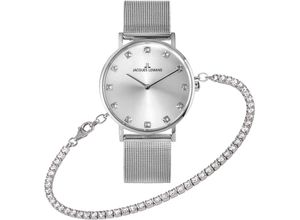 4040662175698 - Quarzuhr JACQUES LEMANS Nice Set 1-2142A-SET Armbanduhren silberfarben Damen Quarzuhren Armbanduhr Damenuhr ideal auch als Geschenk Swarovski-Kristalle