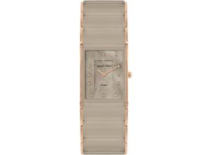 4040662178934 - Quarzuhr JACQUES LEMANS Dublin Armbanduhren braun (beige beige) Damen Quarzuhren Armbanduhr Damenuhr Perlmutt-Zifferblatt Keramik