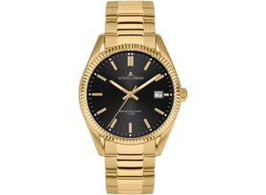 4040662179795 - Quarzuhr JACQUES LEMANS Derby Armbanduhren goldfarben (goldfarben schwarz) Herren Quarzuhren Armbanduhr Herrenuhr Datum Leuchtzeigergehärtetes Crystexglas