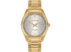 4040662180029 - Quarzuhr JACQUES LEMANS Derby Armbanduhren goldfarben (goldfarben silberfarben) Damen Armbanduhr Damenuhr Datum Leuchtzeiger gehärtetes Crystexglas