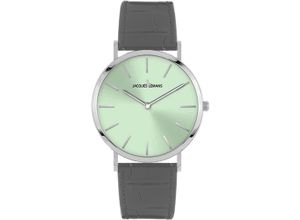 4040662180302 - Quarzuhr JACQUES LEMANS Nizza Armbanduhren grau (grau hellgrün) Damen Quarzuhren Armbanduhr Damenuhr Mineralglas mit Saphirbeschichtung