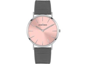 4040662180319 - Quarzuhr JACQUES LEMANS Nizza Armbanduhren grau (grau rosa) Damen Quarzuhren Armbanduhr Damenuhr Mineralglas mit Saphirbeschichtung