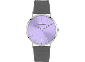 4040662180326 - Quarzuhr JACQUES LEMANS Nizza Armbanduhren grau (grau lila) Damen Quarzuhren Armbanduhr Damenuhr Mineralglas mit Saphirbeschichtung