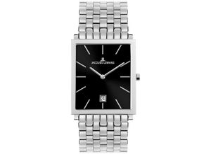 4040662180487 - Quarzuhr JACQUES LEMANS Nizza Armbanduhren silberfarben (silberfarben schwarz) Damen Armbanduhr Damenuhr Herrenuhr Datum unisex