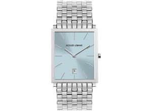 4040662180517 - Quarzuhr JACQUES LEMANS Nizza Armbanduhren silberfarben (silberfarben hellblau) Damen Quarzuhren Armbanduhr Damenuhr Herrenuhr Datum unisex