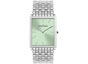 4040662180593 - Quarzuhr JACQUES LEMANS Nizza Armbanduhren silberfarben (silberfarben hellgrün) Damen Quarzuhren Armbanduhr Damenuhr Mineralglas mit Saphirbeschichtung