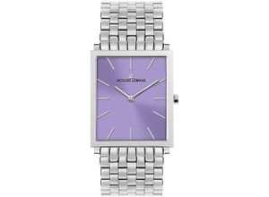 4040662180616 - Quarzuhr JACQUES LEMANS Nizza Armbanduhren silberfarben lila Damen Quarzuhren Armbanduhr Damenuhr Mineralglas mit Saphirbeschichtung